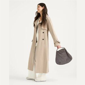 TALBOTS Extra Soft Gray Suede Leather Expandable Tote w/3 Internal Pockets